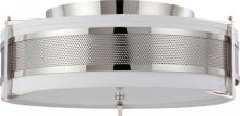  60/4447 - Diesel - 4 Light Large Flush with Slate Gray Fabric Shade - Polished Nickel Finish