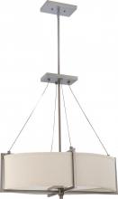  60/4455 - 4-Light Pendant Hanging Light Fixture in Hazel Bronze Finish with Khaki Shade/Cream Diffuser