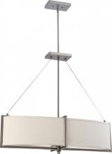  60/4457 - Portia - 4 Light Oval Pendant w/ Khaki Fabric Shades