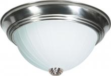  60/446 - 2-Light 11" Dome Flush Mount Ceiling Light in Brushed Nickel Finish with Frosted Melon Glass and