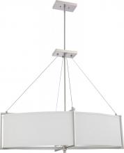  60/4466 - Portia - 6 Light Oval Pendant w/ Slate Gray Fabric Shade