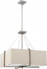  60/4487 - Logan - 2 Light Square Pendant w/ Khaki Fabric Shade- (2) 13w GU24 Lamps Included