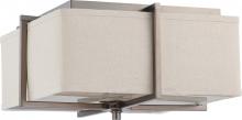  60/4488 - Logan - 2 Light Square Flush w/ Khaki Fabric Shade - (2) 13w GU24 Lamps Included