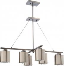  60/4491 - Logan - 6 Light Island Pendant w/ Khaki Fabric Shade - (6) 13 GU24 Lamps Included