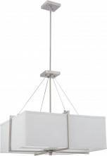  60/4507 - Logan - 4 Light Square Pendant w/ Slate Gray Fabric Shade- (4) 13w GU24 Lamps Incl.