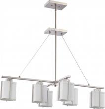  60/4511 - Logan - 6 Light Island Pendant w/ Slate Gray Fabric Shade - (6) 13 GU24 Lamps Incl.