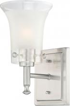  60/4521 - 1-Light Vanity Fixture in Brushed Nickel Finish with Clear Outer & Frosted Inner Glass