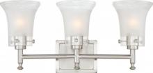  60/4523 - 3-Light Vanity Fixture in Brushed Nickel Finish with Clear Outer & Frosted Inner Glass