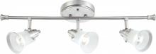  60/4524 - 3-Light Fixed Track Lighting Fixture in Brushed Nickel Finish with Clear Outer & Frosted Inner Glass