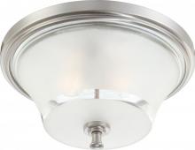  60/4531 - 2-Light Flush Mount Ceiling Light in Brushed Nickel Finish with Clear Outer & Frosted Inner Glass