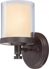  60/4541 - 1-Light Vanity Light Fixture in Sudbury Bronze Finish with Clear Outer & Cream Inner Glass