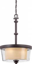  60/4546 - Decker - 4 Light Pendant w/ Clear & Cream Glass