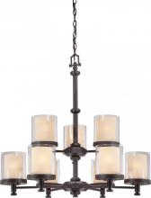  60/4549 - Decker - 9 Light Chandelier w/ Clear & Cream Glass