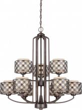  60/4569 - Margaux - 9 Light Chandelier w/ Chestnut Glass