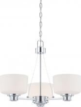  60/4587 - Soho - 3 Light Chandelier with Satin White Glass - Polished Chrome Finish