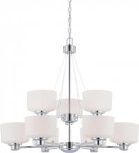  60/4589 - Soho - 9 Light Chandelier w/ Satin White Glass