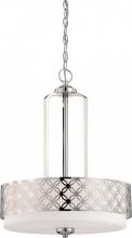  60/4666 - Margaux - 3 Light Pendant w/ Satin White Glass