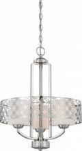  60/4667 - Margaux - 3 Light Chandelier w/ Satin White Glass