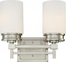  60/4702 - 2-Light Vanity Light Fixture in Brushed Nickel Finish with White Satin Glass