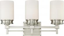  60/4703 - 3-Light Vanity Light Fixture in Brushed Nickel Finish with White Satin Glass