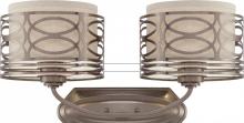  60/4722 - Harlow - 2 Light Vanity with Khaki Fabric Shades - Hazel Bronze Finish