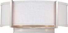  60/4754 - Gemini - 2 Light Wall Sconce with Slate Gray Fabric Shade - Brushed Nickel Finish