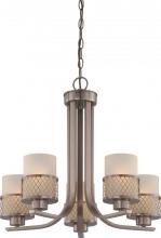  60/4785 - Fusion - 5 Light Chandelier w/ Russet Glass