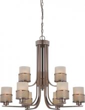  60/4789 - Fusion - 9 Light Chandelier w/ Russet Glass