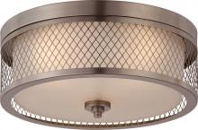 60/4791 - Fusion - 3 Light Flush Dome Fixture w/ Russet Glass