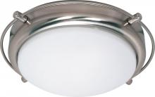 60/491 - 2-Light Flush Mount Dome Lighting Fixture in Brushed Nickel Finish with White Opal Glass and (2) 13W