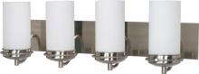  60/497 - 4-Light Wall Mounted Vanity Fixture in Brushed Nickel Finish with White Opel Glass and (4) 13W GU24