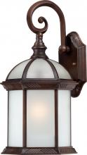  60/4982 - 1-Light 16" Outdoor Wall Sconce in Rustic Bronze Finish with Frosted Beveled Glass and (1) 18W