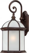  60/4985 - 1-Light 19" Outdoor Wall Sconce in Rustic Bronze Finish with Frosted Beveled Glass and (1) 26W