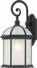  60/4986 - 1-Light 19" Outdoor Wall Sconce in Textured Black Finish with Frosted Beveled Glass and (1) 26W