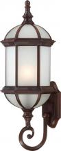  60/4992 - 1-Light 22" Outdoor Wall Lantern in Rustic Bronze Finish with Frosted Glass and (1) 18W GU24