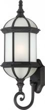  60/4993 - 1-Light 22" Outdoor Wall Lantern in Textured Black Finish with Frosted Glass and (1) 18W GU24