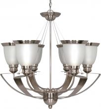  60/500 - 6-Light Chandelier in Smoked Nickel Finish with Satin Frosted Glass and (6) 13W GU24 Bulbs Included