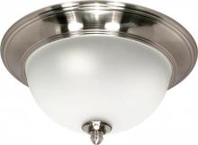  60/501 - 2-Light Small Flush Dome Ceiling Light Fixture in Smoked Nickel Finish with Satin Frosted Glass and