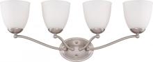  60/5034 - Patton - 4 Light Vanity with Frosted Glass - Brushed Nickel Finish