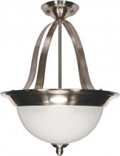  60/505 - 2-Light Pendant Light Fixture in Smoked Nickel Finish with Satin Frosted Glass and (2) 18W GU24