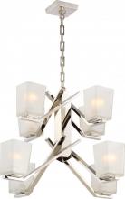  60/5092 - Timone - 8 Light Chandelier with Etched Sandstone Glass; Polished Nickel Finish