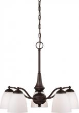  60/5143 - Patton - 5 Light Chandelier (Arms Down) with Frosted Glass - Prairie Bronze Finish
