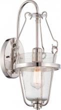  60/5286 - 1-Light Wall Mounted Light Fixture in Polished Nickel Finish with Clear Seeded Glass