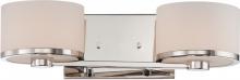  60/5472 - Celine - 2 Light Vanity with Satin White Glass - Polished Nickel Finish