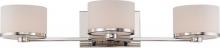  60/5473 - Celine - 3 Light Vanity with Satin White Glass - Polished Nickel Finish