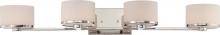  60/5474 - Celine - 4 Light Vanity with Satin White Glass - Polished Nickel Finish