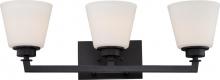  60/5553 - Mobili - 3 Light Vanity with Satin White Glass - Aged Bronze Finish