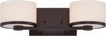  60/5572 - Celine - 2 Light Vanity with Satin White Glass - Venetian Bronze Finish