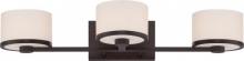  60/5573 - Celine - 3 Light Vanity with Satin White Glass - Venetian Bronze Finish