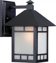  60/5701 - 1-Light 7" Wall Mounted Outdoor Fixture in Stone Black Finish and Frosted Seeded Glass